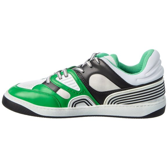 Gucci Men\'s Basket Leather Low-Top Sneakers Brand New w/ Gucci Box and Dust Bags
